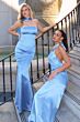 Astee T2012 Strapless Satin Slim-Flare Maid of Honor Dress