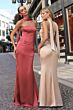 Astee T2012 Strapless Satin Slim-Flare Maid of Honor Dress