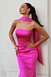 Astee T2012 Strapless Satin Slim-Flare Maid of Honor Dress