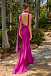 Astee T505 Plunging Neck Ruched Derriere Fitted Bridesmaid Dress
