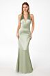 Astee by LaDivine T2001 Empire Waist Plunging Halter Bridesmaid Dress