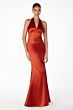 Astee by LaDivine T2001 Empire Waist Plunging Halter Bridesmaid Dress