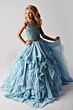 Ava Presley 38024 Strappy Back Sequined Top Mini Pageant Dress