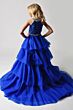 Ava Presley 38037 Beaded Neck Tiered Overskirt Mini Pageant Jumpsuit
