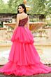 Ava Presley 27715 Tiered Overskirt Sequin Dress