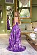 Ava Presley 29220 Halter Neck Pleated Metallic A-Line Dress