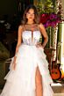 Ava Presley 29232 Ruffle Skirt Beaded Corset Bodice Dress