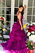 Ava Presley 29236 Ruffle Overskirt One-Shoulder Sequin Dress