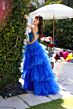 Ava Presley 29236 Ruffle Overskirt One-Shoulder Sequin Dress