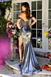 Ava Presley 29256 High Slit Illusion Bodice Off-The-Shoulder Dress