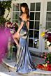 Ava Presley 29256 High Slit Illusion Bodice Off-The-Shoulder Dress