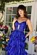 Ava Presley 29263 Front Cutout Tiered Skirt Pleated Dress