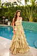 Ava Presley 29263 Front Cutout Tiered Skirt Pleated Dress