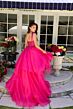 Ava Presley 29523 Scoop Neck Tiered Skirt Beaded Top Dress