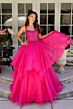Ava Presley 29523 Scoop Neck Tiered Skirt Beaded Top Dress