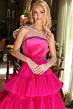 Ava Presley 29529 Ruffle Skirt Strapless Beaded Neck Dress