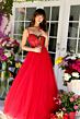 Ava Presley 29530 Beaded Sweetheart Neck Basque Waist Dress