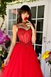 Ava Presley 29530 Beaded Sweetheart Neck Basque Waist Dress