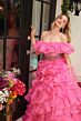 Ava Presley 29533 Off-The-Shoulder Ruffle Skirt Dress
