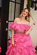 Ava Presley 29533 Off-The-Shoulder Ruffle Skirt Dress