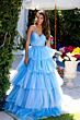 Ava Presley 29546 Sweetheart Neck Tiered Ruffle Skirt Dress