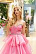 Ava Presley 29546 Sweetheart Neck Tiered Ruffle Skirt Dress