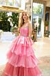 Ava Presley 29546 Sweetheart Neck Tiered Ruffle Skirt Dress
