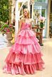 Ava Presley 29546 Sweetheart Neck Tiered Ruffle Skirt Dress