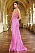 Ava Presley 38850 Double Strap High Slit Sequin Dress