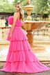 Ava Presley 38882 Feather Bodice Tiered Skirt Dress