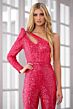 Ava Presley 39576 Juliet Sleeve Fit-And-Flare Sequin Jumpsuit