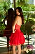 Ava Presley 26449 Basque Waist Beaded Neck Ruffle Dress