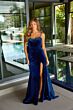 Ava Presley 26522 Bow Overskirt Scoop Neck Velvet Dress
