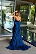 Ava Presley 26522 Bow Overskirt Scoop Neck Velvet Dress