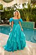 Ava Presley 39553 Feather Sleeve Ruffle Skirt Dress