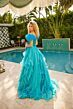 Ava Presley 39553 Feather Sleeve Ruffle Skirt Dress