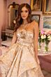 Ava Presley 40049 Flounce Skirt Ruched Top Floral Dress