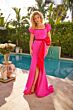 Ava Presley 40152 Cutout Back Puff Sleeve Dress