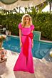Ava Presley 40152 Cutout Back Puff Sleeve Dress