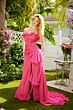 Ava Presley 40532 Ruffle Overskirt Pleated Bodice High Slit Dress