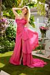 Ava Presley 40532 Ruffle Overskirt Pleated Bodice High Slit Dress