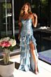 Ava Presley 47103 Strapless Ruched Bodice Ruffle Skirt Dress