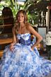 Ava Presley 47106 Tiered Ruffle Skirt Strapless Dress