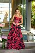 Ava Presley 47108 Basque Waist Tiered Skirt Floral Dress