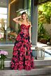 Ava Presley 47108 Basque Waist Tiered Skirt Floral Dress