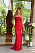 Ava Presley 47114 Strapless Asymmetric Neck Beaded Dress