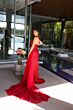Ava Presley 47124 Asymmetric Neck Side Streamer Sequin Dress