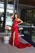 Ava Presley 47124 Asymmetric Neck Side Streamer Sequin Dress