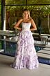 Ava Presley 47145 Ruffle Skirt Floral Applique Bodice Dress