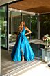 Ava Presley 47146 Halter Neck Bubble Hem Ruffle Slit Dress